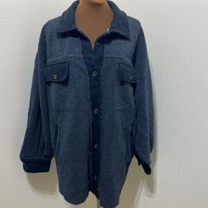 Free People Ruby Jacket Incense Black Gray Fleece Shacket Size Large